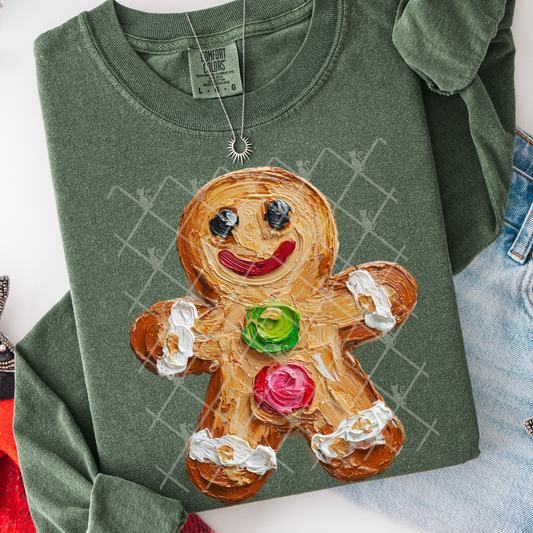 Hand Painted Gingerbread Man #2780 DTF Transfer