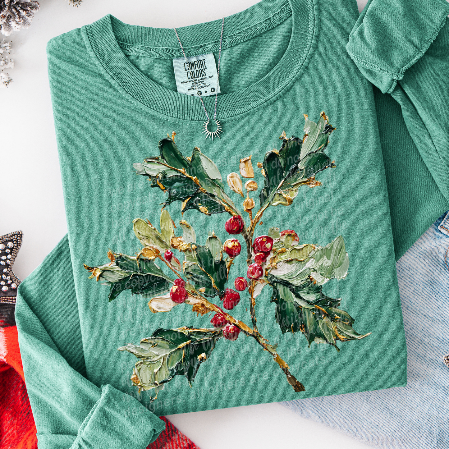 Hand Painted Mistletoe #2787 DTF Transfer