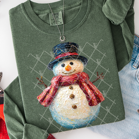 Hand Painted Snowman #2779 DTF Transfer