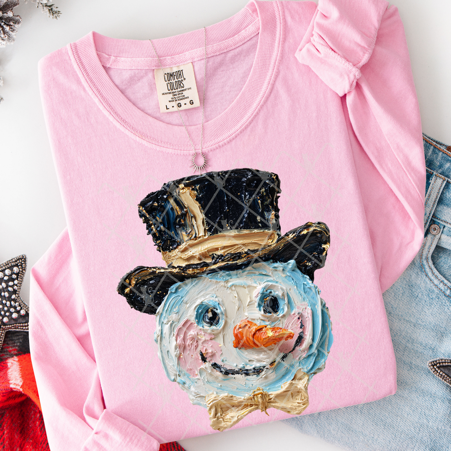 Hand Painted Snowman #2798 DTF Transfer