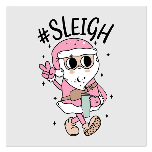 Hashtag Sleigh Santa DTF Transfer