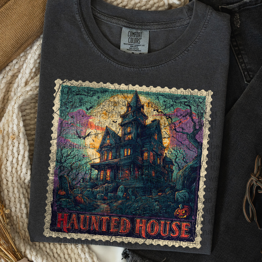 Haunted House Vintage Stamp #2310 DTF Transfer
