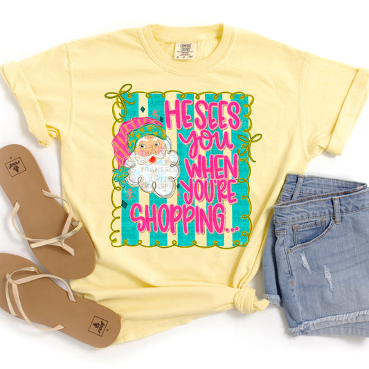 He Sees You When You're Shopping #2837 DTF Transfer