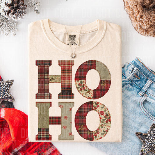 Ho Ho Faux Patchwork #2613 DTF Transfer