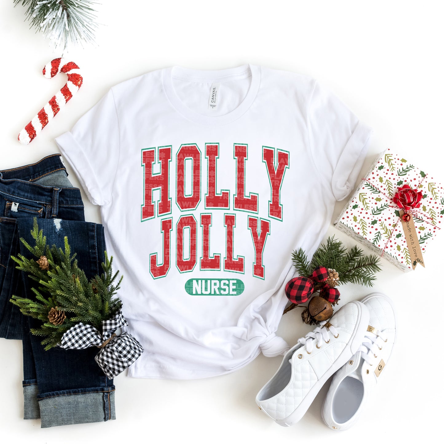 Holly Jolly Nurse DTF Transfer