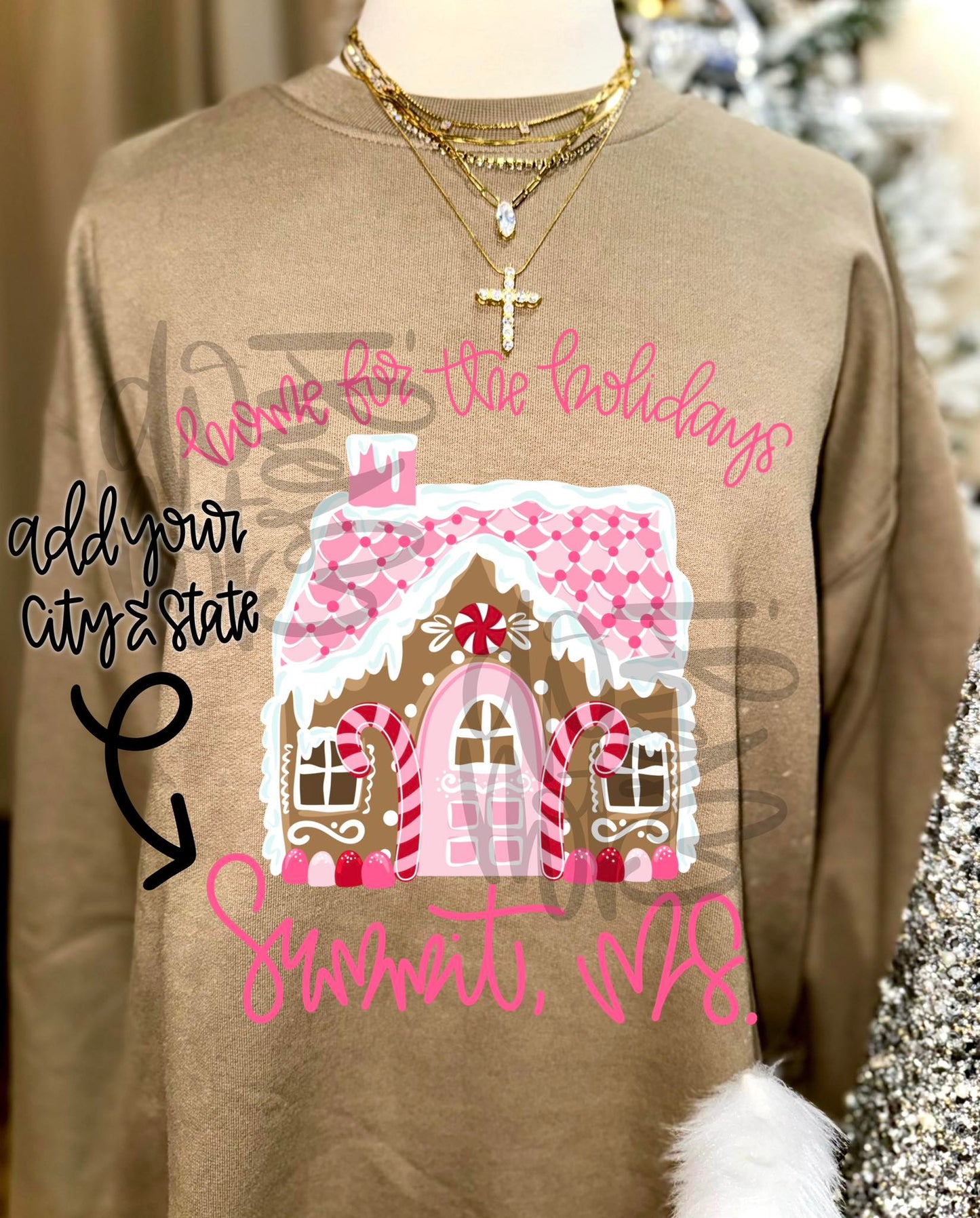 Personalized Home For The Holidays Gingerbread House #2948 DTF Transfer