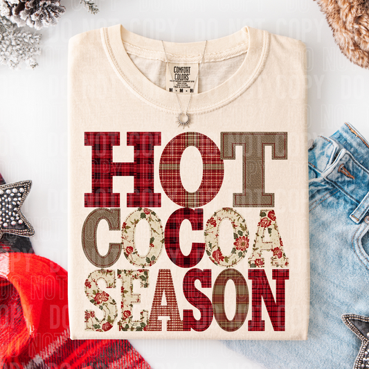 Hot Cocoa Season Faux Patchwork #2614 DTF Transfer