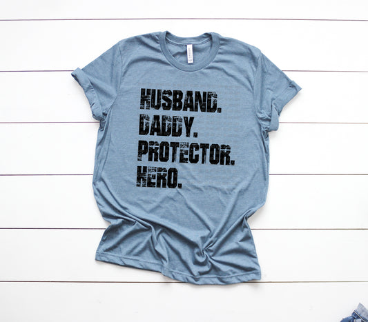 Husband Daddy Protector Hero Dad DTF Transfer