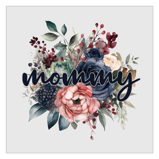 Mommy Navy Floral DTF Transfer, Ready For Press, Direct To Film, Transfer For Shirts, Tshirt Transfers, Mom DTF Transfers, Mothers Day