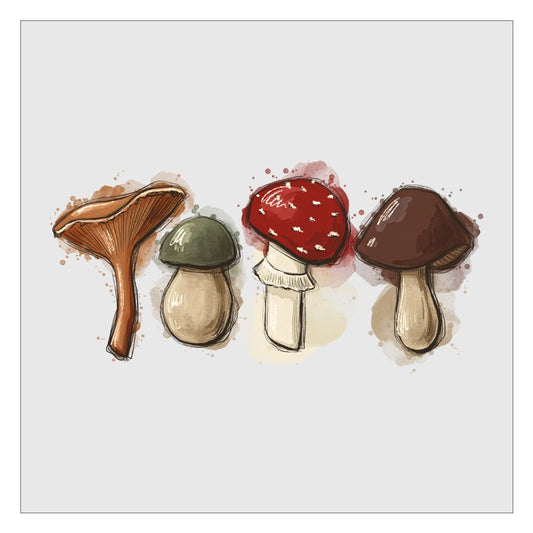 Fall Mushrooms - Design 2 DTF Transfer, Ready For Press, Hot Peel, Transfers For Shirts, Heat Transfer, Direct To Film, Thanksgiving Forest