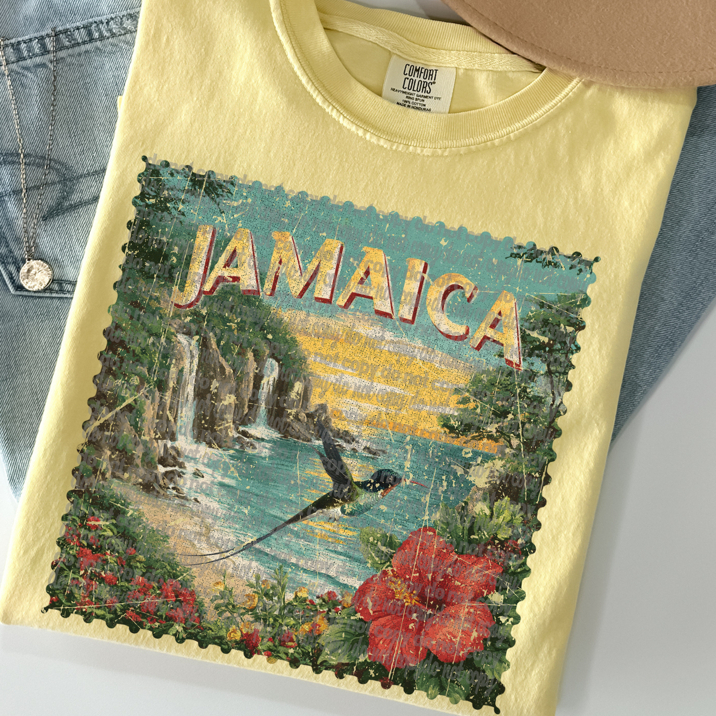 Jamaica Vintage Stamp DTF Transfer