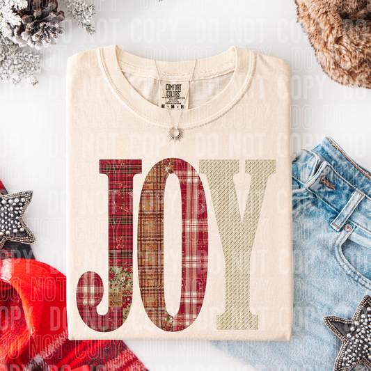 Joy Faux Patchwork #2618 DTF Transfer