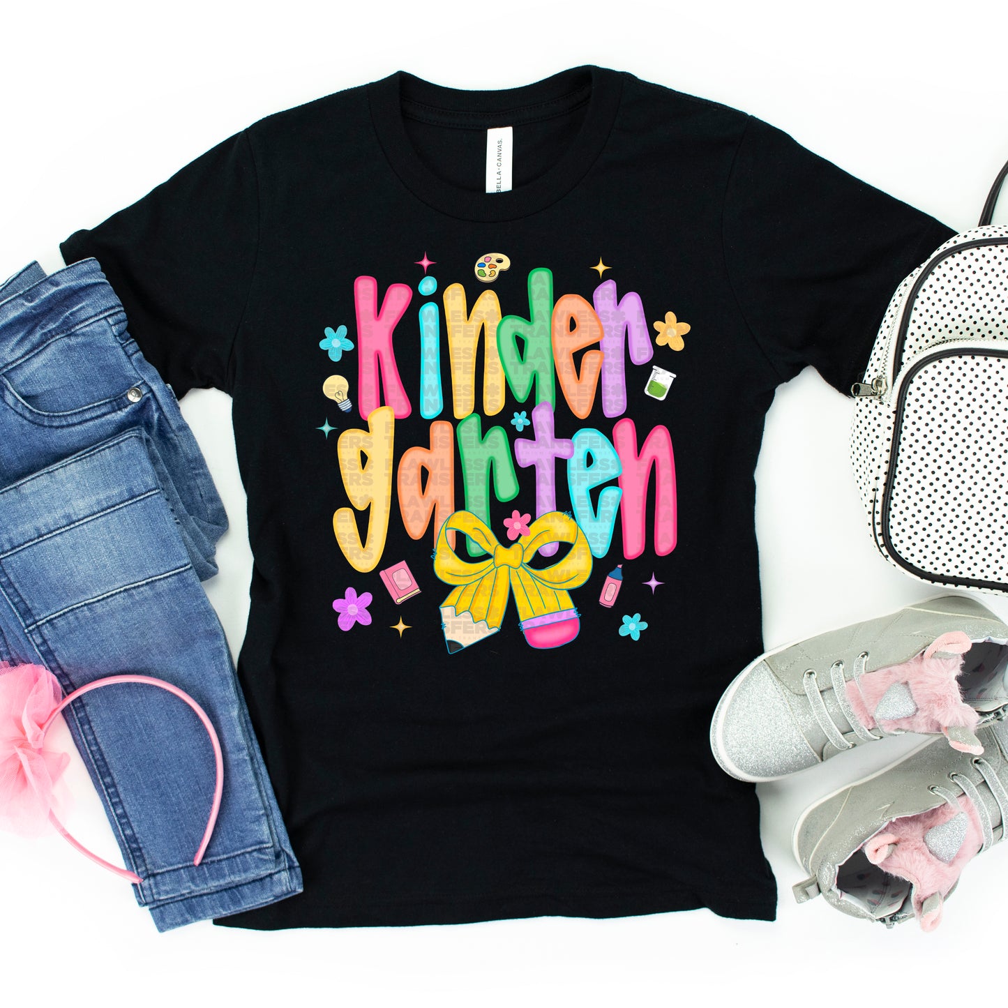Girly Bright Colors Bow Back To School #2203 DTF Transfer