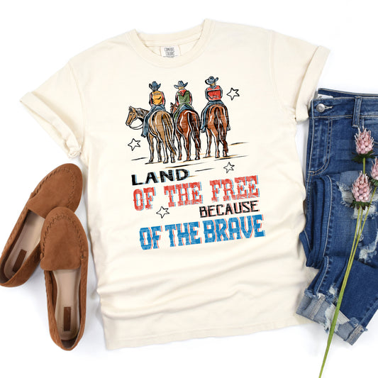 Land Of The Free Because Of The Brave #2122 DTF Transfer