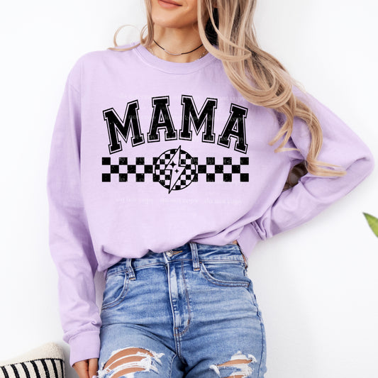 Mama Checkered Distressed DTF Transfer