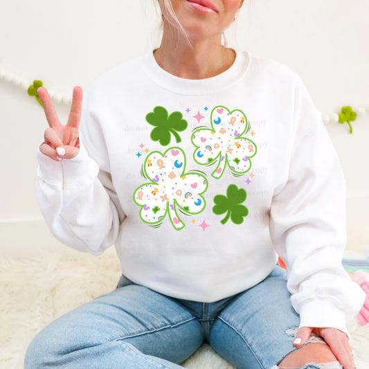Marshmallow Clovers DTF Transfer