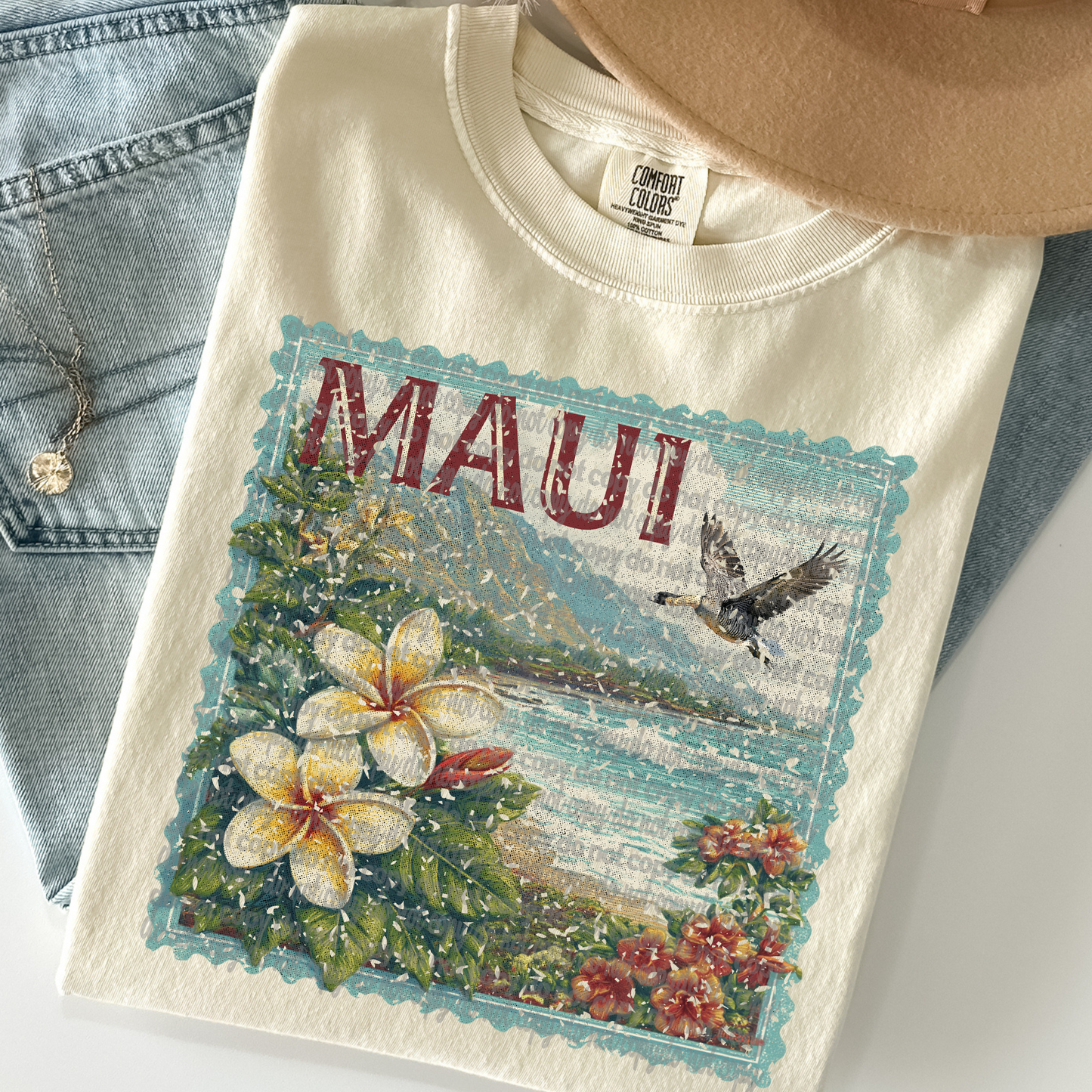 Maui Vintage Stamp DTF Transfer