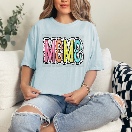 Meme Bright Color Doodle Dalmatian Dots DTF Transfer