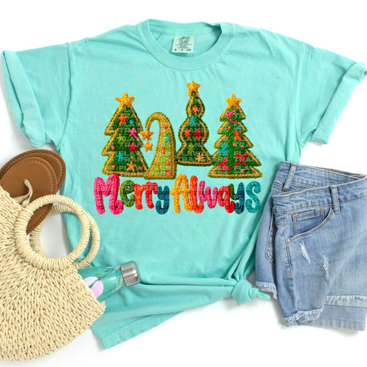 Merry Always Faux Yarn #2815 DTF Transfer