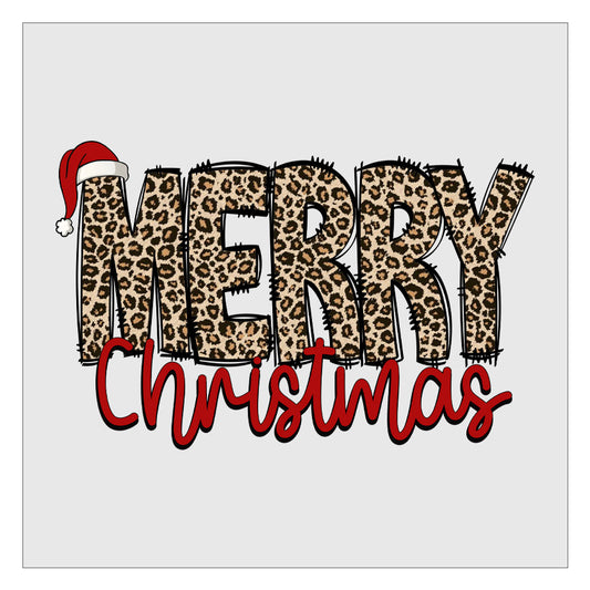 Merry Christmas - Leopard DTF Transfer