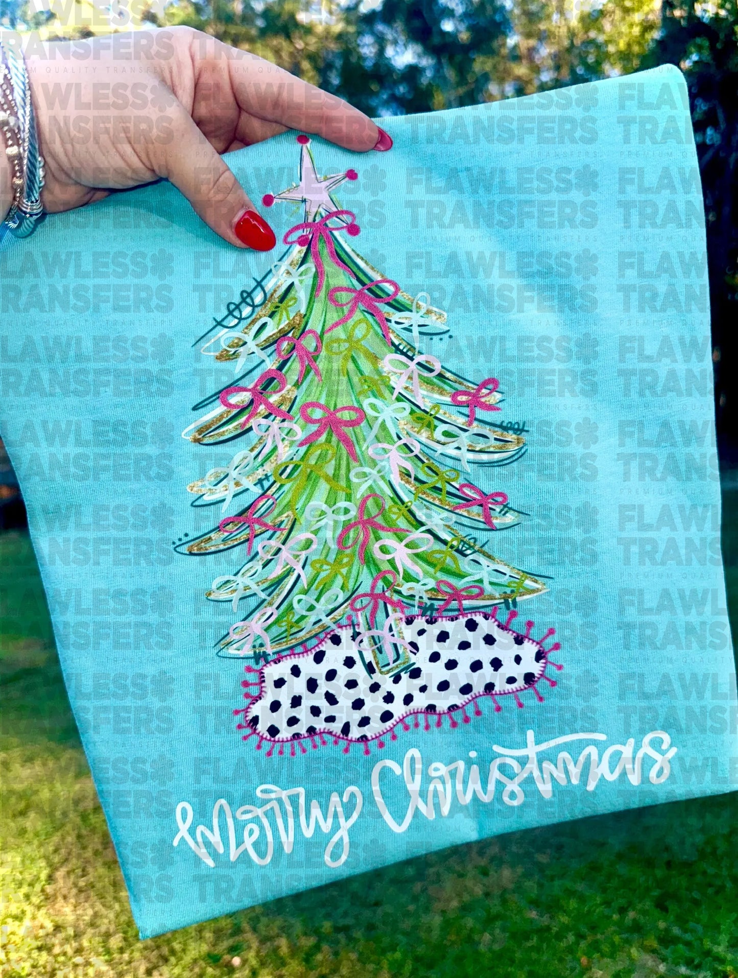 Merry Christmas Preppy Christmas Tree #2852 DTF Transfer