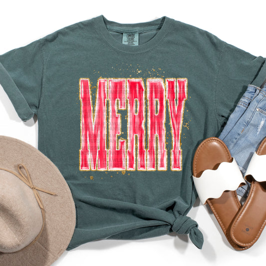 Merry Gold Flakes #2855 DTF Transfer