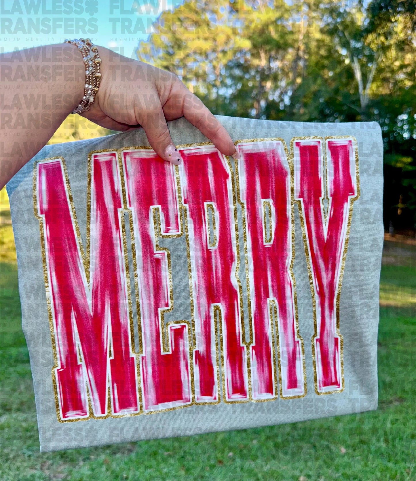 Merry Gold Outline #2856 DTF Transfer
