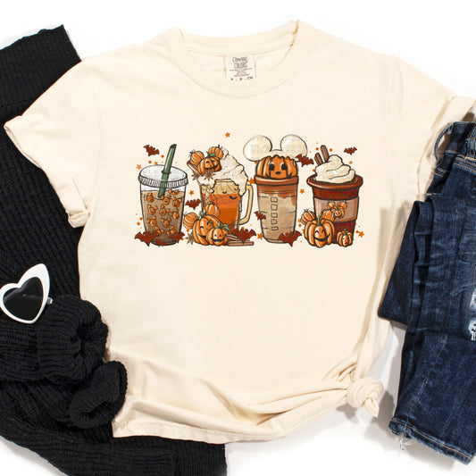 Mouse Halloween Pumpkin Coffee Latte #2355 DTF Transfer