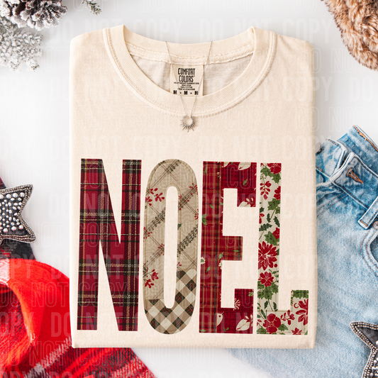 Noel Faux Patchwork #2620 DTF Transfer
