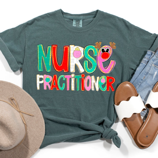 Nurse Practitioner - Merry Everything Alpha Font DTF Transfer