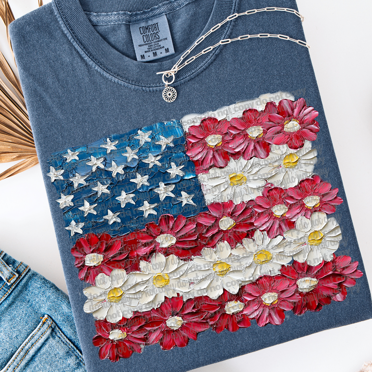 Painted Flower Flag #2091 DTF Transfer