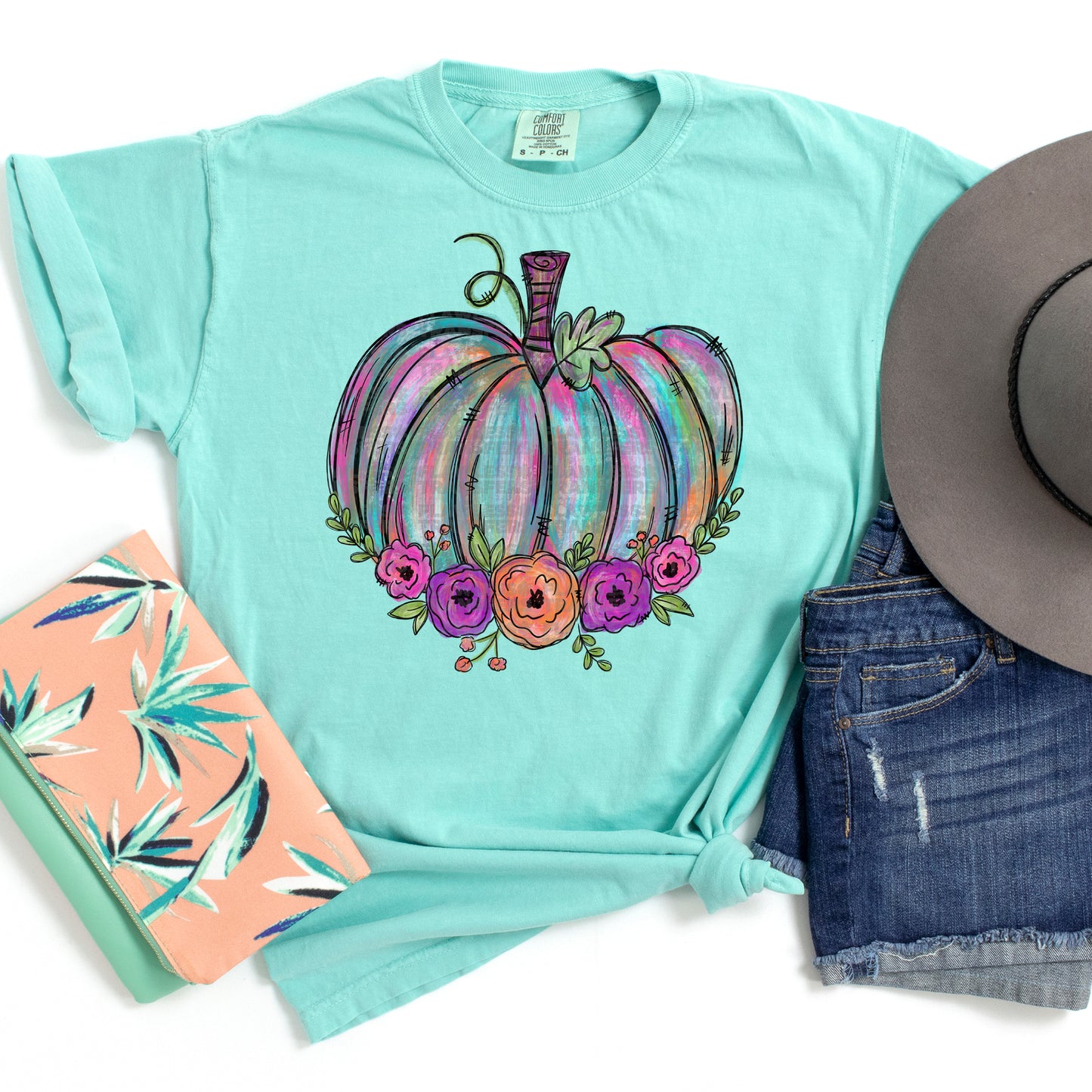Painted Pumpkins With Florals #2275 DTF Transfer
