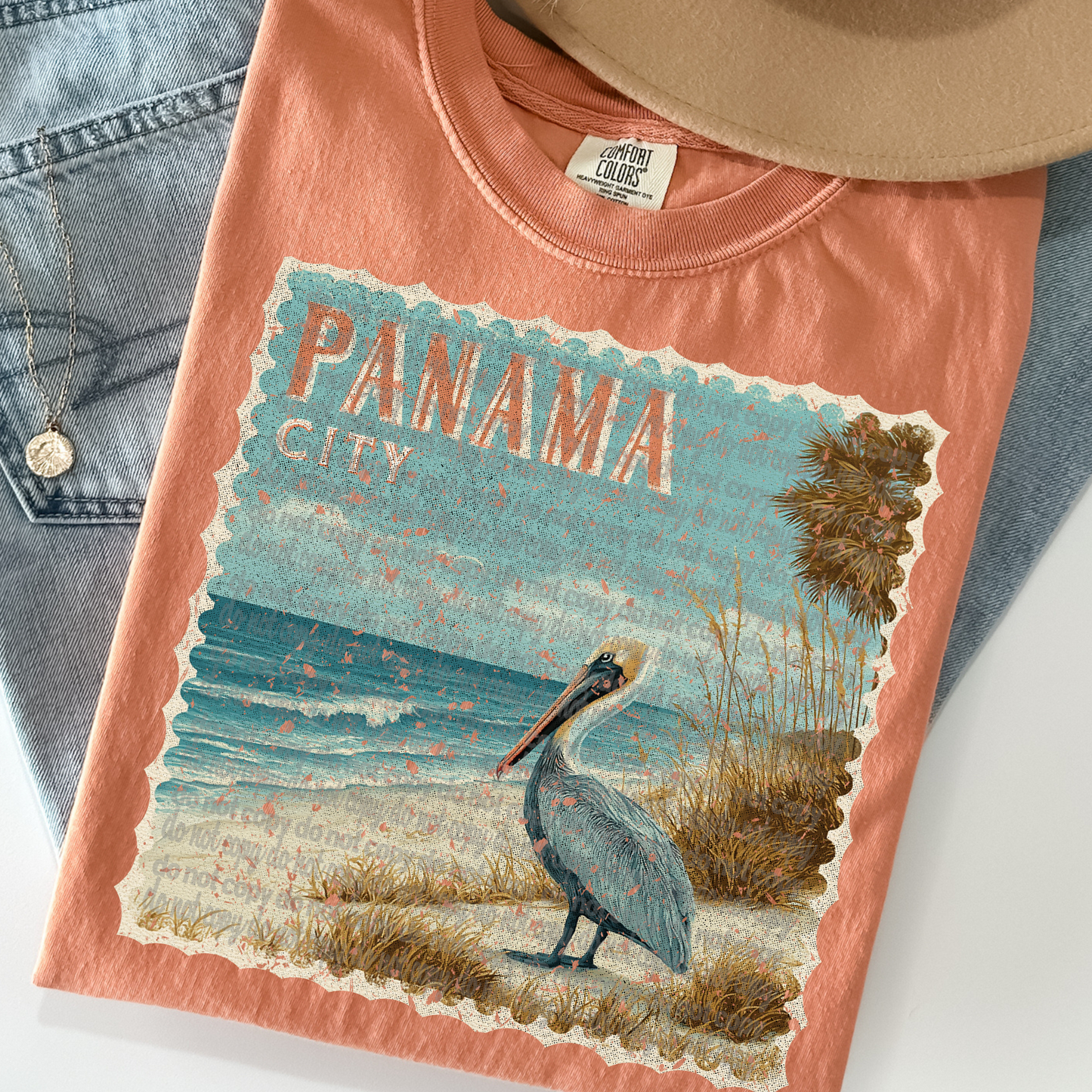 Panama City Vintage Stamp DTF Transfer