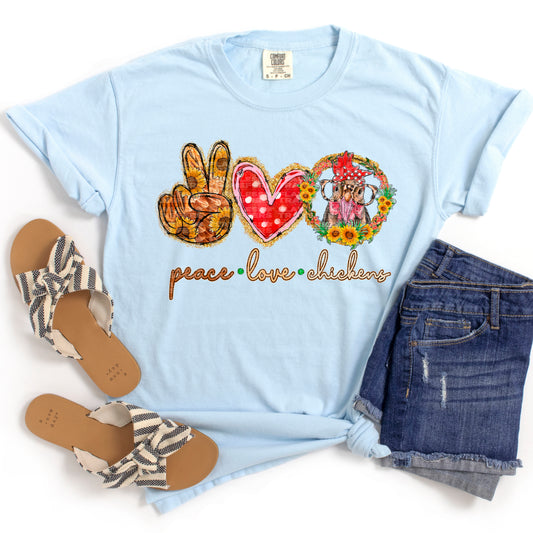 Peace Love Chickens #2382 DTF Transfer