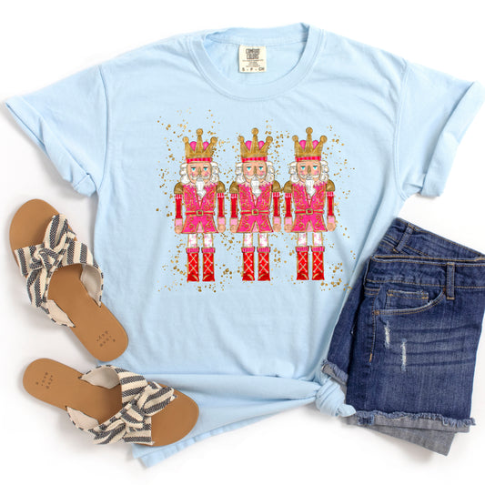 Pink Nutcrackers Gold Splatter #2871 DTF Transfer