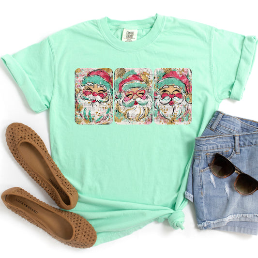 Preppy Christmas Santa Trio #2941 DTF Transfer