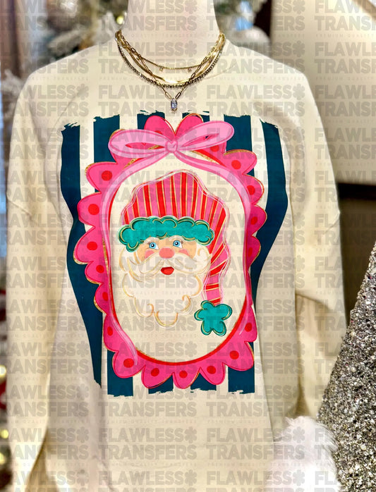 Preppy Frame White Santa #2878 DTF Transfer