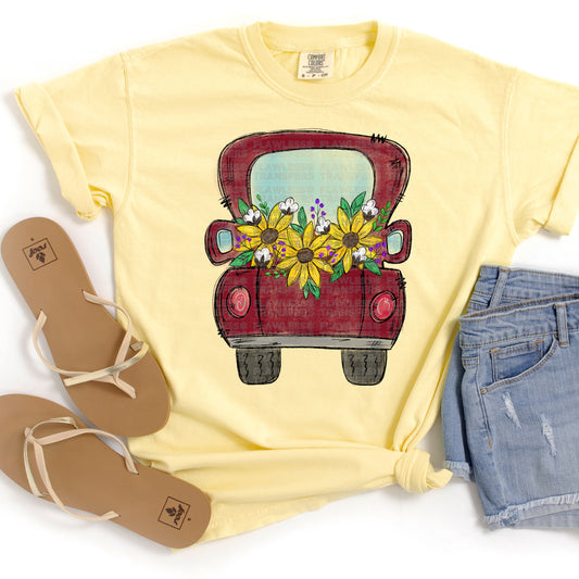 Red Sunflower Truck #2340 DTF Transfer