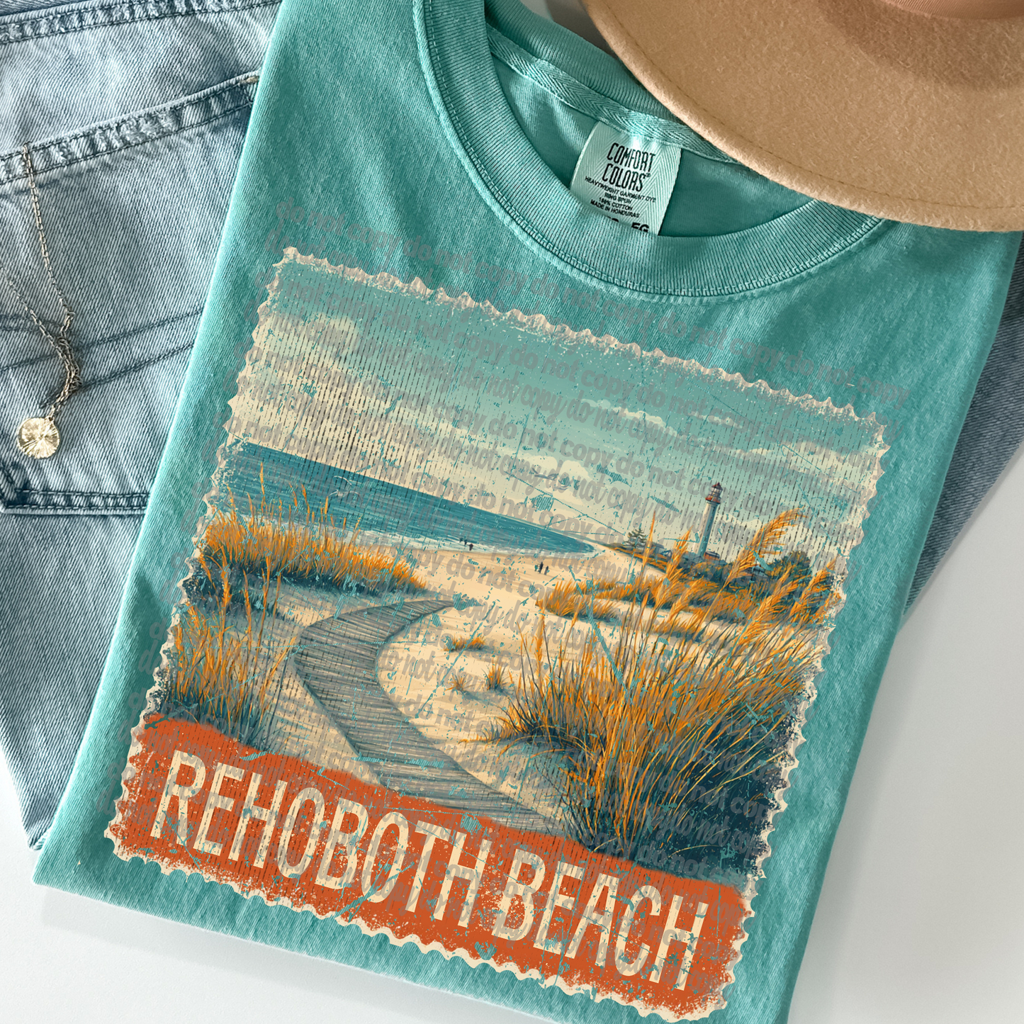 Rehobeth Beach Vintage Stamp DTF Transfer