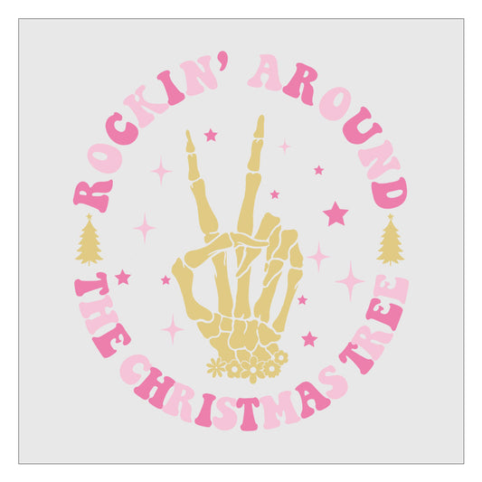 Rockin Around the Christmas Tree - Pink DTF Transfer
