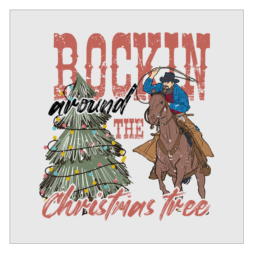 Rockin Around the Christmas Tree DTF Transfer