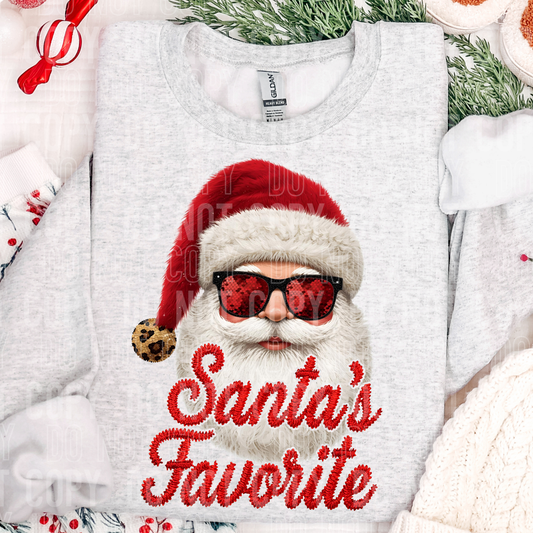Santas Favorite Faux Fur Yarn Sequins #2579 DTF Transfer