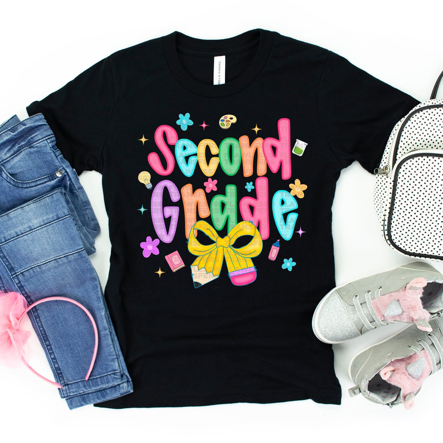 Girly Bright Colors Bow Back To School #2203 DTF Transfer