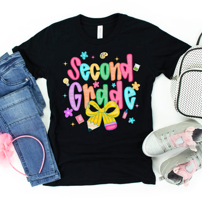 Girly Bright Colors Bow Back To School #2203 DTF Transfer