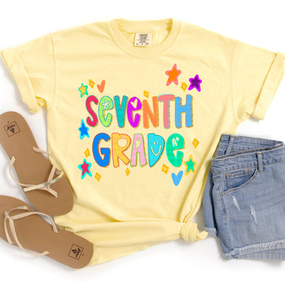 All Grades Back To School Doodles With Glitter #2252 DTF Transfer