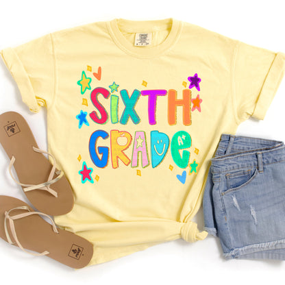 All Grades Back To School Doodles With Glitter #2252 DTF Transfer