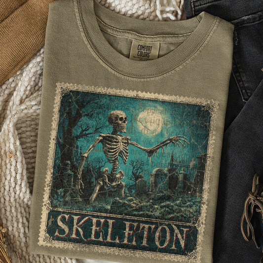 Skeleton Vintage Stamp #2323 DTF Transfer