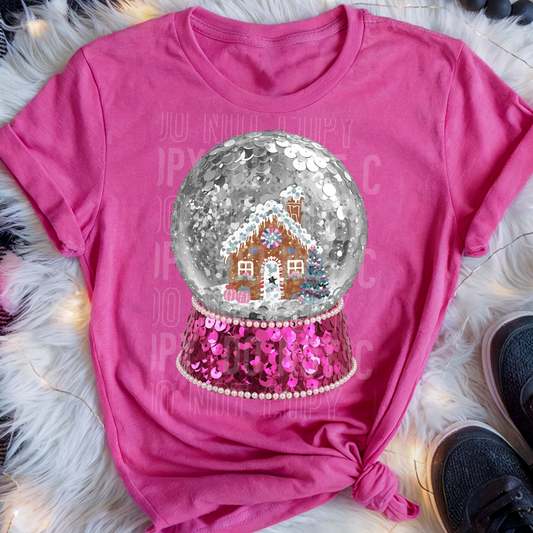 Snowglobe Faux Sequins #2725 DTF Transfer