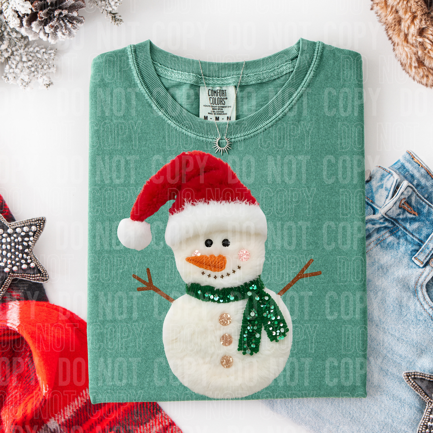 Snowman Faux Fur #2604 DTF Transfer