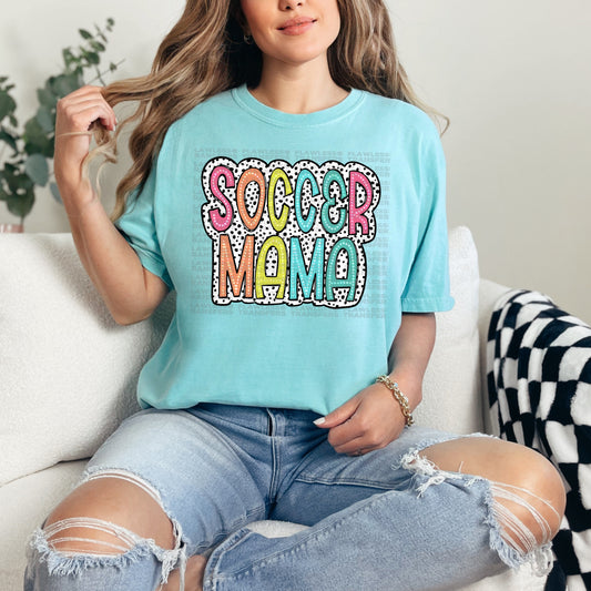 Soccer Mama Bright Color Doodle Dalmatian Dots DTF Transfer